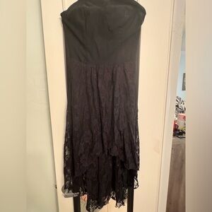 Charlotte Russe strapless High-low lace black dress size 8